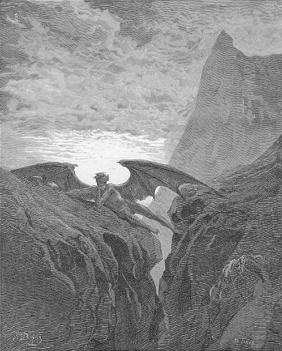 Plate no. 26 Book VI line 406 'Now Night her Course began..' Gustave Doré